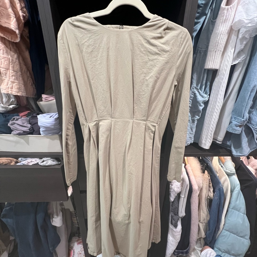 Beige elegant cotton dress